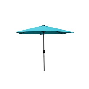 Amalfi parasol droit rond led diamètre 2,7 m bleu