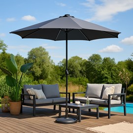 Manarola parasol droit rond led diamètre 3 m gris