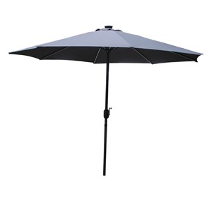 Manarola parasol droit rond led diamètre 3 m gris