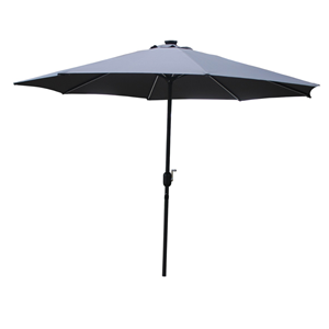 Manarola parasol droit rond led diamètre 3 m gris