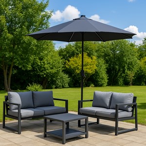 Manarola parasol droit rond led diamètre 3 m gris