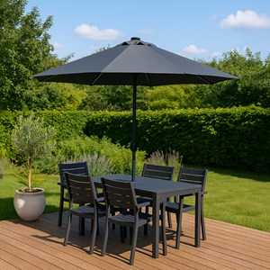 Manarola parasol droit rond led diamètre 3 m gris