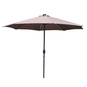 Manarola parasol droit rond led diamètre 3 m chocolat