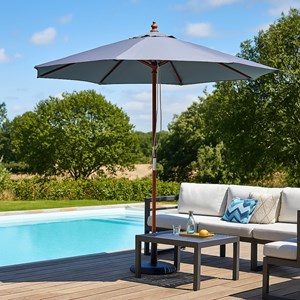 Napoli parasol gris rond 2,66 x 2,66 m