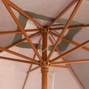 Matera parasol en bois carré toile grise