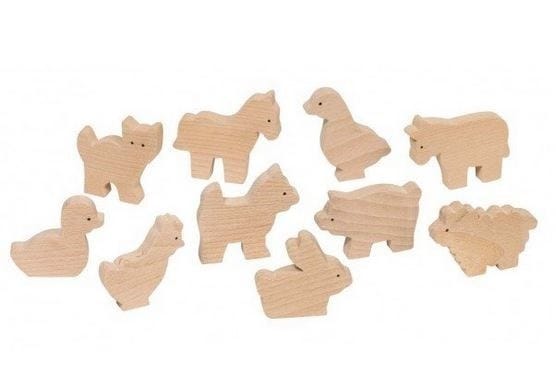 Animaux de la ferme en bois, 14 pièces - Figurine pour enfant - Achat &  prix