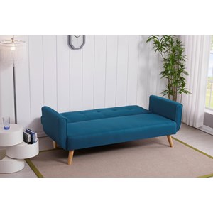 Berlin canapé scandinave convertible 3 places en tissu bleu canard