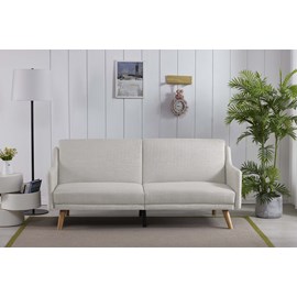 Ester canapé scandinave convertible 3 places en tissu gris clair