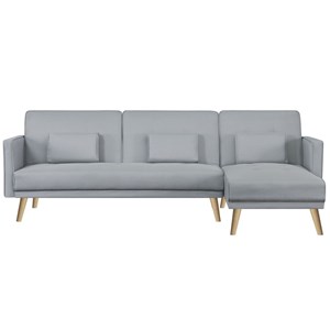 Grace canapé d'angle réversible et convertible 4 places en tissu gris