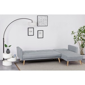 Grace canapé d'angle réversible et convertible 4 places en tissu gris