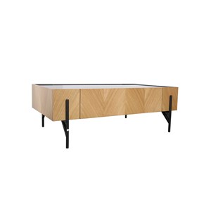 Sequoia table basse en bois clair avec 2 grands tiroirs