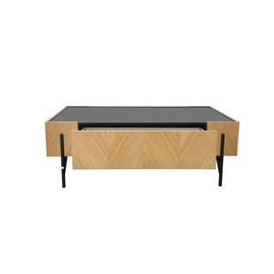 Sequoia table basse en bois clair avec 2 grands tiroirs