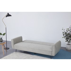 Soho canapé design convertible 3 places en tissu gris clair