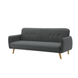 Nora canapé scandinave convertible 3 places en tissu gris foncé