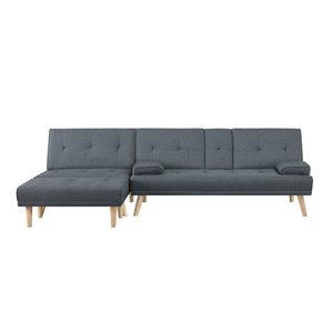 Stockholm canapé scandinave convertible 5 places en tissu gris