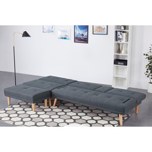 Stockholm canapé scandinave convertible 5 places en tissu gris