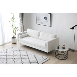 Cloud canapé 3 places blanc bouclette et pieds métal