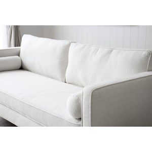 Cloud canapé 3 places blanc bouclette et pieds métal