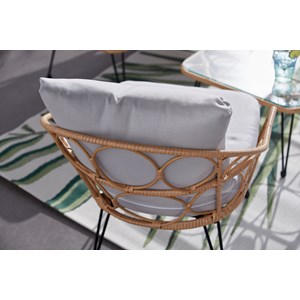 Porto salon de jardin 4 places en résine rotin