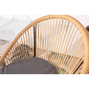 Ipanema salon de balcon 2 fauteuils et 1 table coussins gris