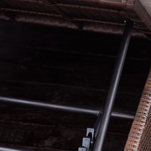 Samoa salon de jardin encastrable 10 places en résine tressée marron