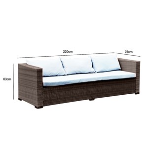 Samoa salon de jardin encastrable 10 places en résine tressée marron