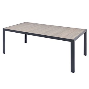 Lagos table de jardin 10 places en alu et plateau effet bois