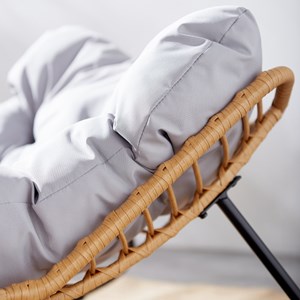 Canggu fauteuil à bascule en résine tressée coussin gris