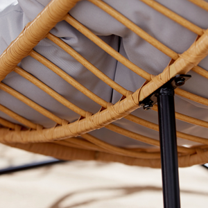 Canggu fauteuil à bascule en résine tressée coussin gris