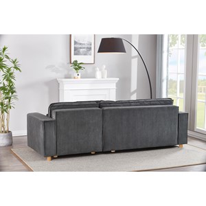 Cosy canapé convertible d'angle réversible 4 places velours côtelé gris