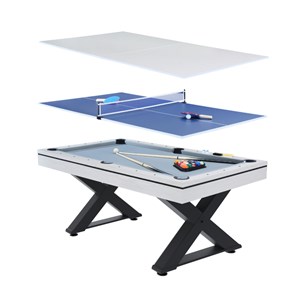 Texas table multi-jeux, ping-pong et billard en bois blanc
