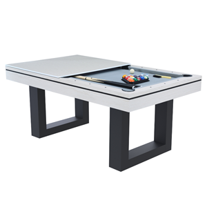 Denver table multi-jeux 3 en 1 billard et ping-pong en bois blanc
