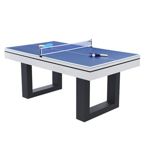 Denver table multi-jeux 3 en 1 billard et ping-pong en bois blanc