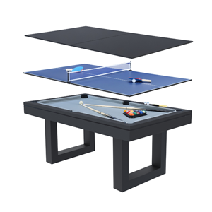 Denver table multi-jeux 3 en 1 billard et ping-pong en bois noir