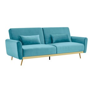 Cyano canapé convertible 3 places en velours bleu
