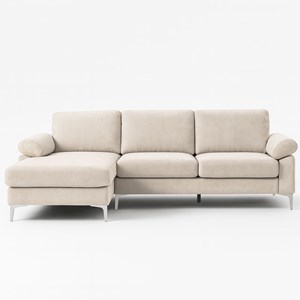 Galway canapé d'angle gauche 4-5 places en velours beige