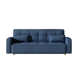 Copenhague canapé scandinave convertible 3 places en velours côtelé bleu