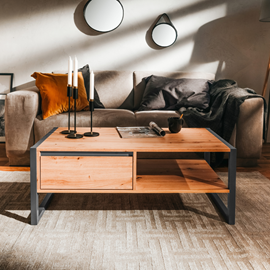 Kotor table basse industrielle avec tiroir