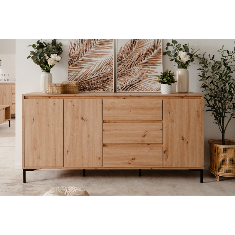 Navi buffet en bois avec placards et tiroirs