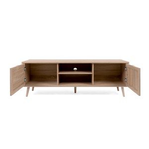 Tivat meuble tv en bois avec placards effet cannage