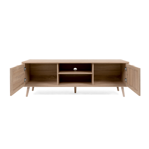 Tivat meuble tv en bois avec placards effet cannage