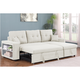 Glasgow canapé d'angle convertible beige 4 places