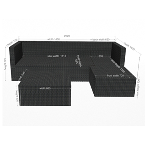 Lecci salon de jardin en résine tressée 4 places gris-beige