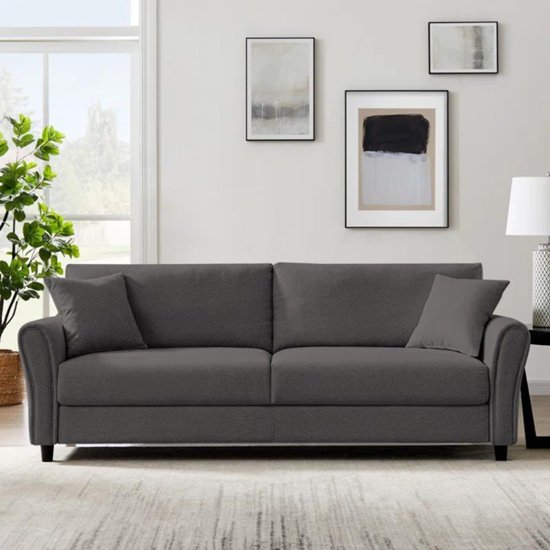 Lucerne canapé 4 places en tissu gris foncé