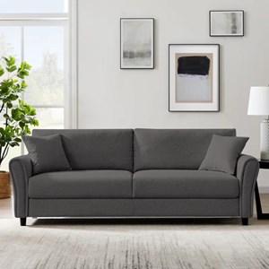 Lucerne canapé droit en tissu 4 places gris foncé