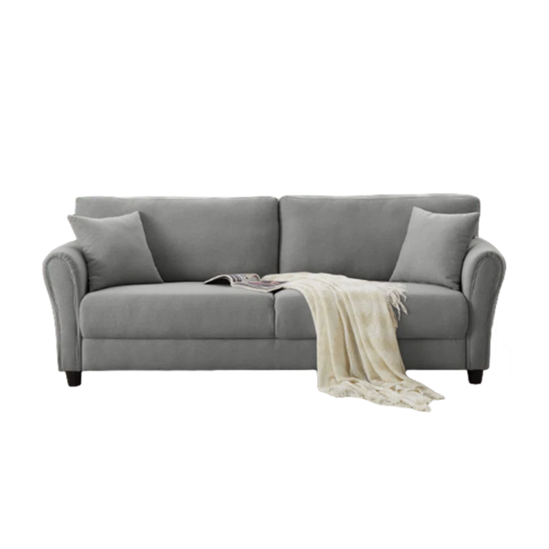 Lucerne canapé 4 places en tissu gris clair