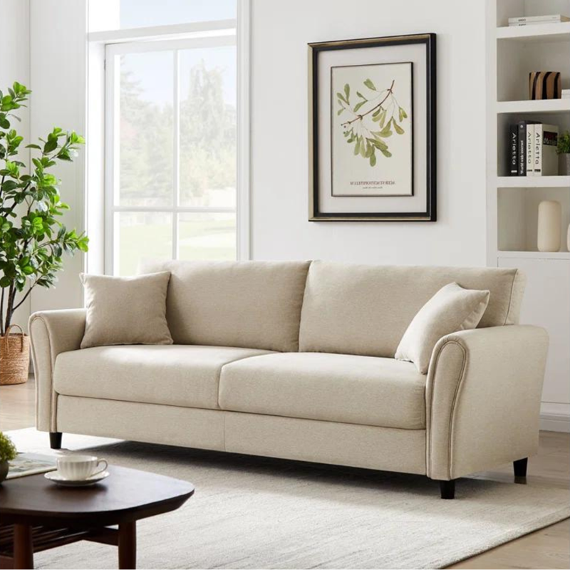 Lucerne canapé droit en tissu 4 places beige