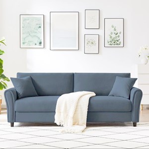 Lucerne canapé droit en tissu 4 places bleu clair