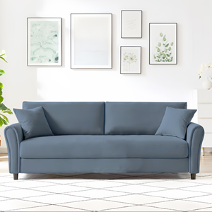 Lucerne canapé 4 places en tissu bleu clair