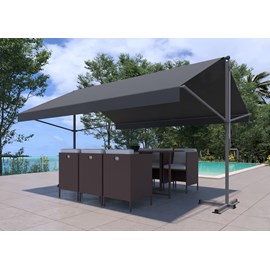 Iseo store banne double pente manuel 4 x 1,5-1,5 m taupe